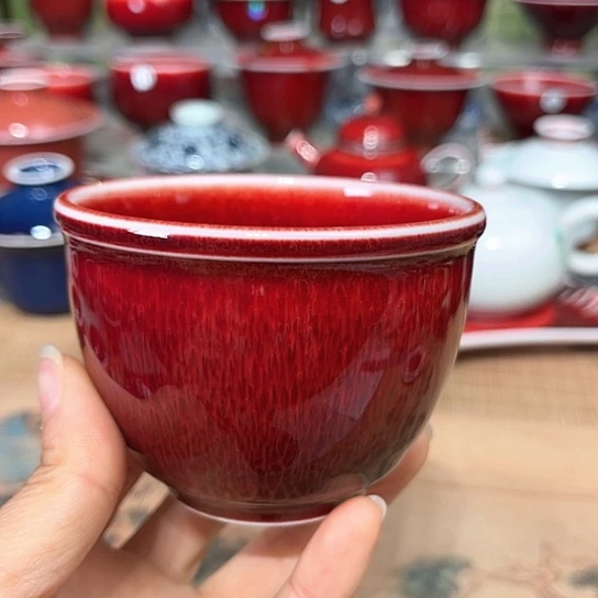 景德镇陶瓷红马坊杯