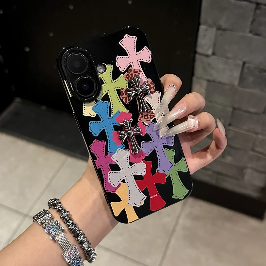 小众潮牌立体十字架适用苹果16/17手机壳华为P70vivoppo小米15软