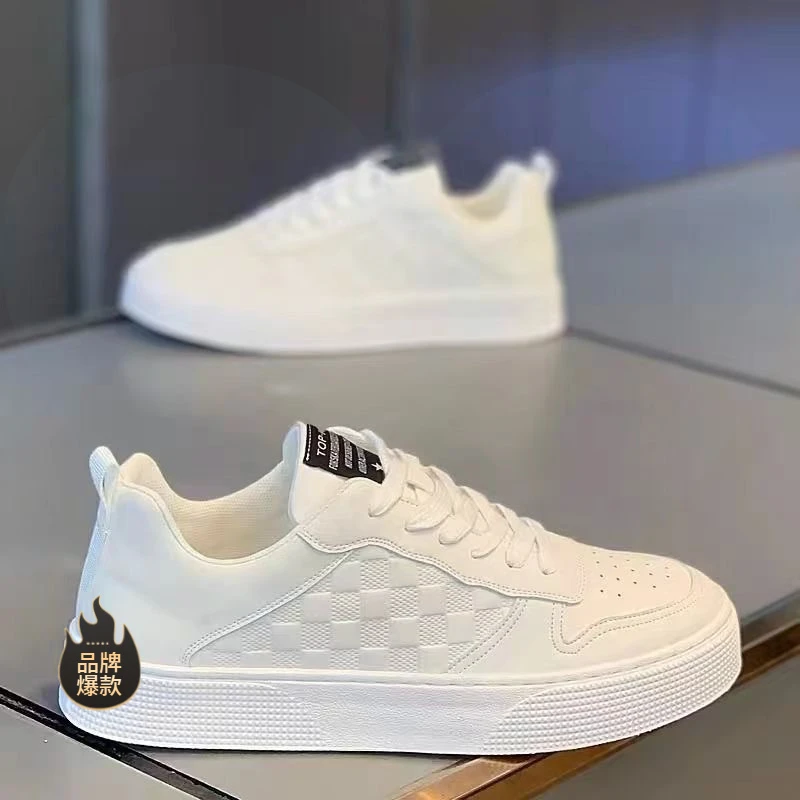 驾驶员开车专用鞋男鞋冬季款透气皮面小白鞋潮流百搭运动休闲鞋男