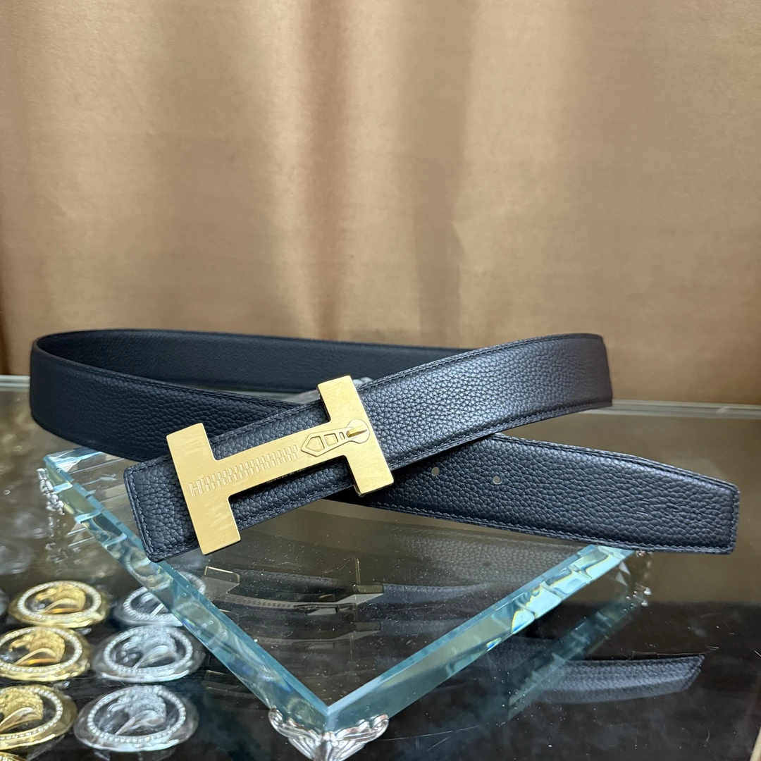 新款皮带男士头层牛皮腰带青中年H扣工字扣百搭高档送礼商务韩潮