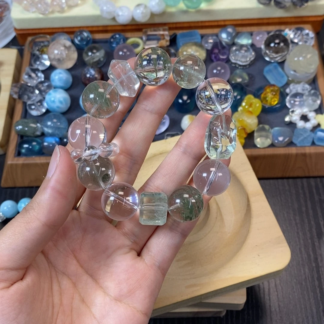 水晶手链银S925镶嵌陈*扣