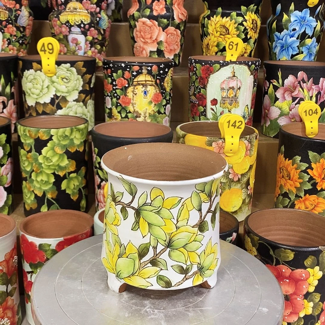 景德镇精品博花盆12/12.5