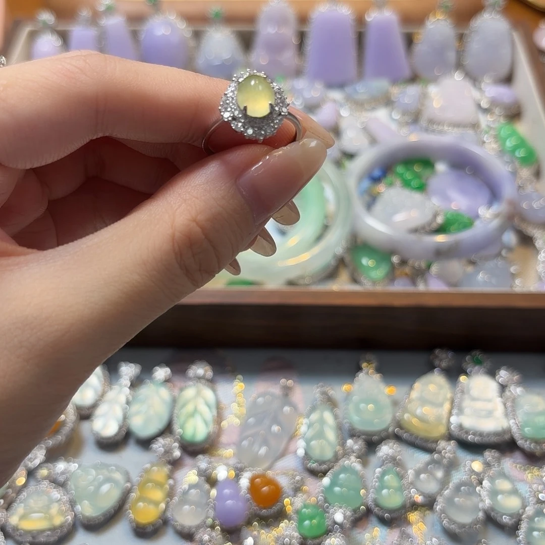 翡翠银S925镶嵌戒指22