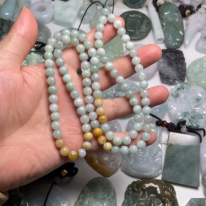 翡翠未镶嵌颈饰散珠75