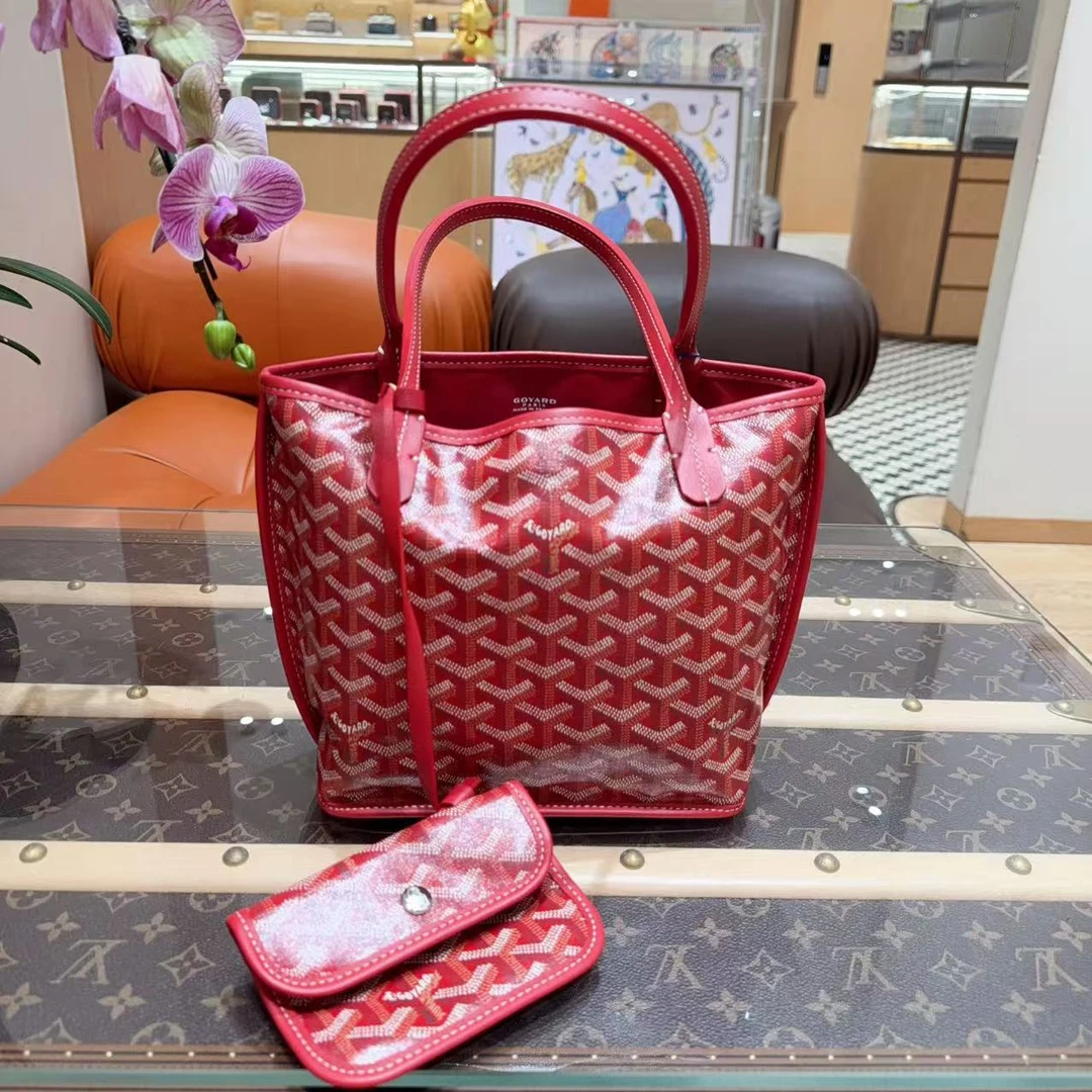 99新 Goyard anjou mini红色迷你托特包！尺寸:20x10x20.5cm