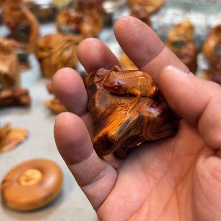 木牛*木雕手工制作手把件