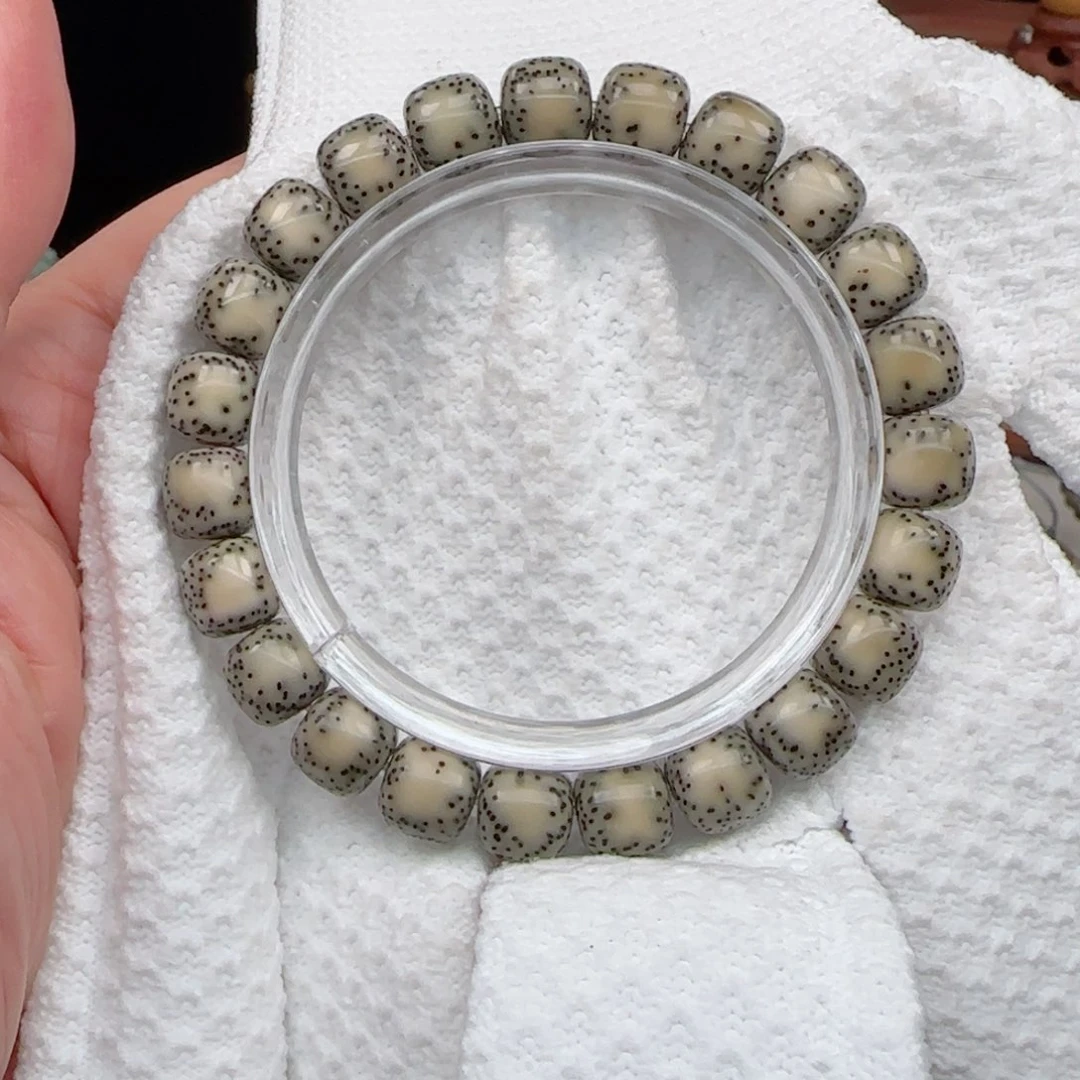 星月菩提手串绿果冻双留白10*9