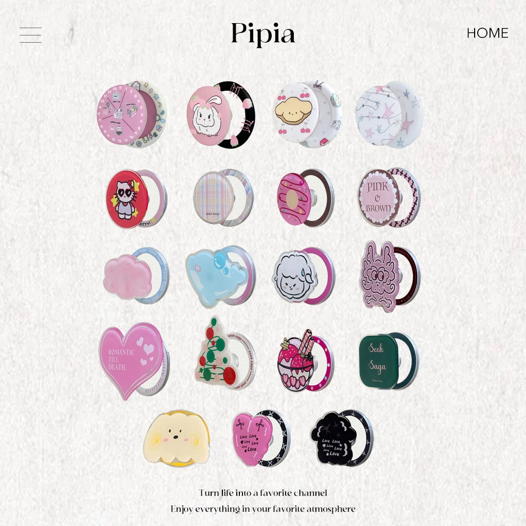 PIPIA原创适用苹果iPhone华为磁吸手机壳同款磁吸支架可爱强吸