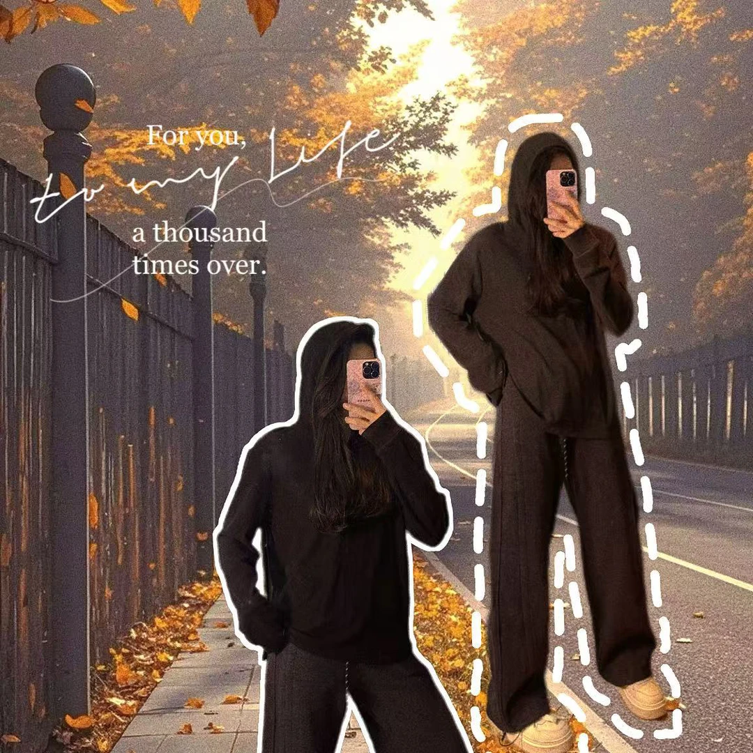 【hgz】双面德绒连帽打底衫