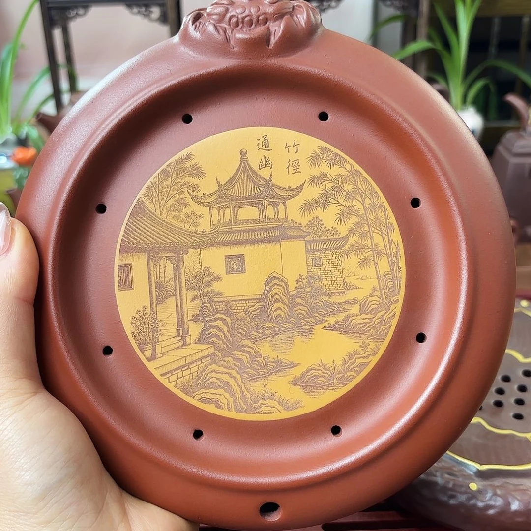 紫砂茶壶干泡台小红泥