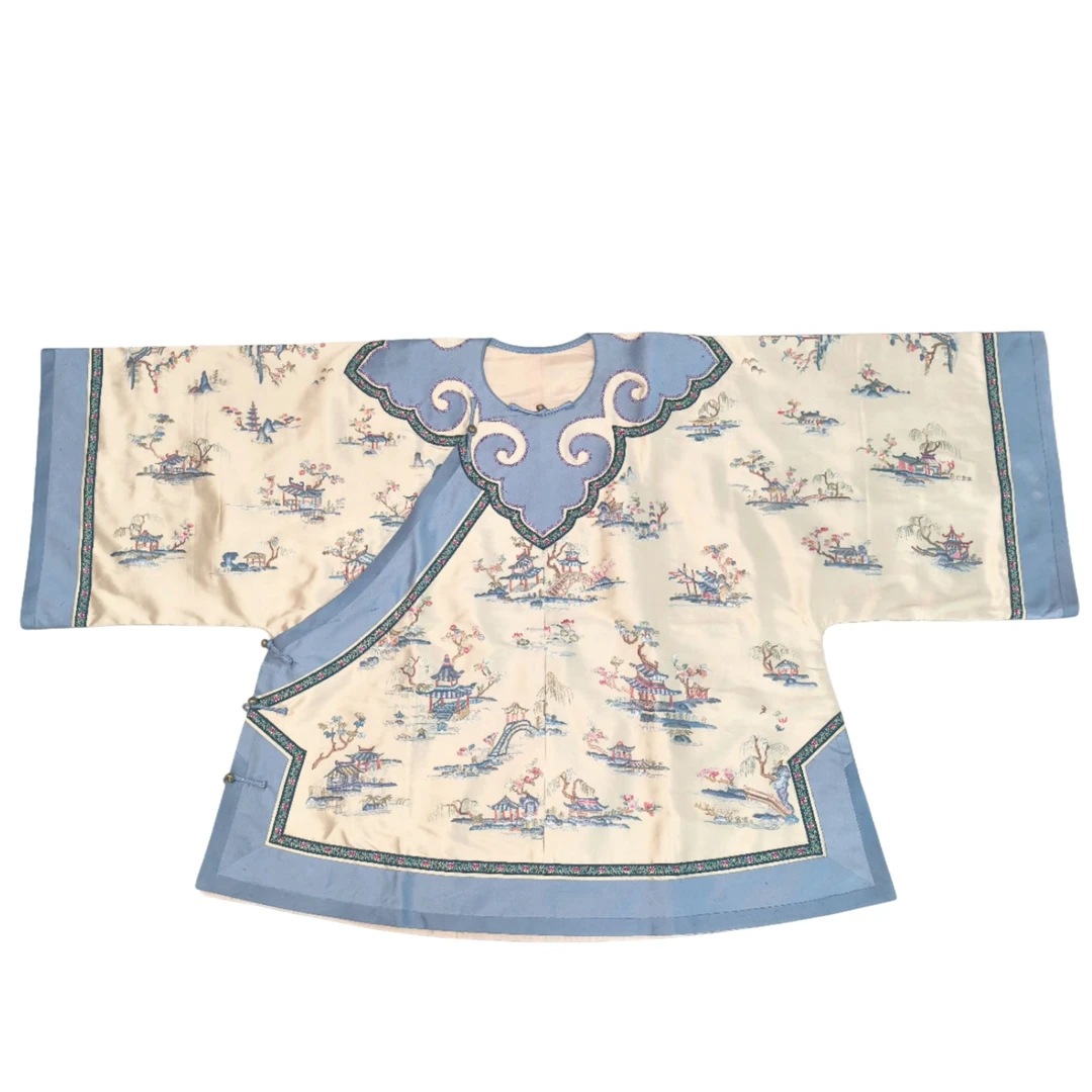 【西湖十景上衣】葳蕤国风中式服装手绣圆领斜襟上衣（衣长68胸围120