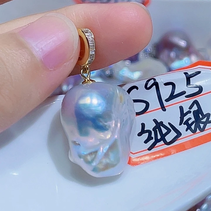 淡水珍珠银S925镶嵌颈饰