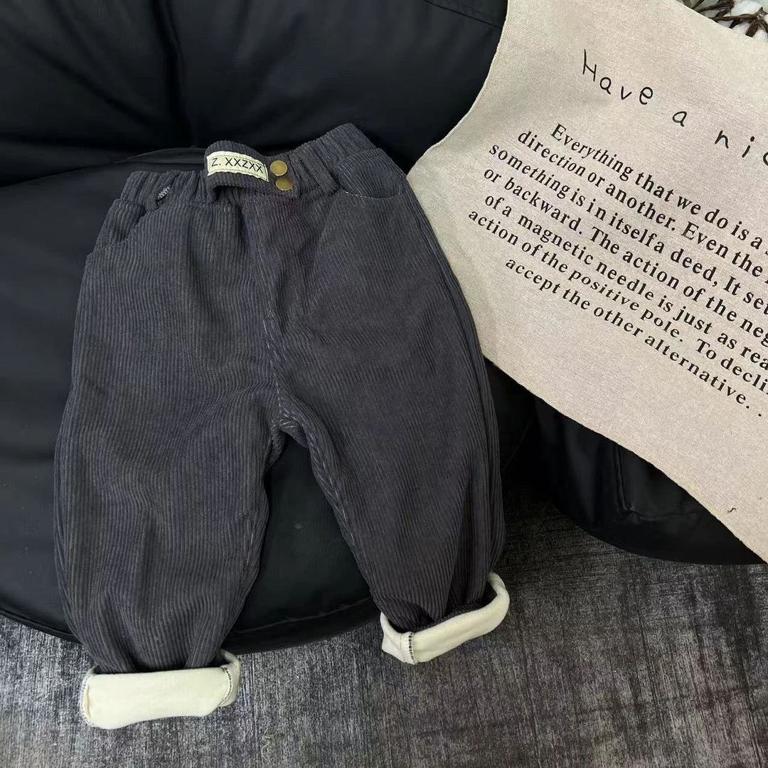 L352韩版条纹加绒卫裤