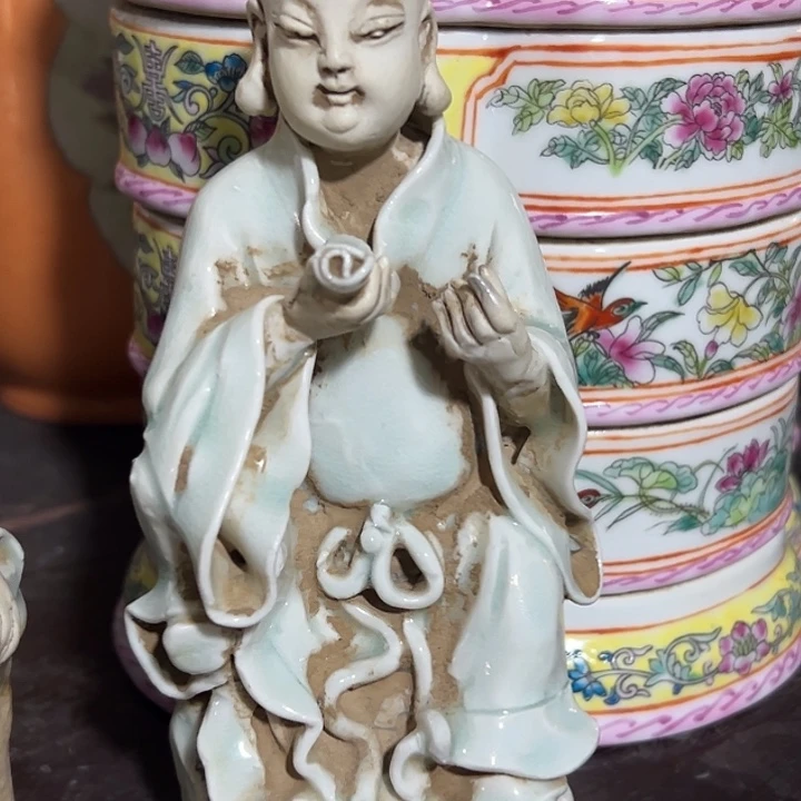 摆件全美品影青小佛童子