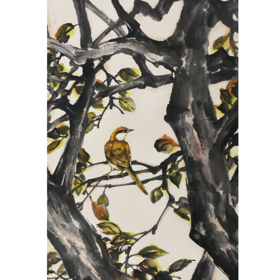 HM5160 花鸟 102×51cm 纸本立轴 4.7平尺