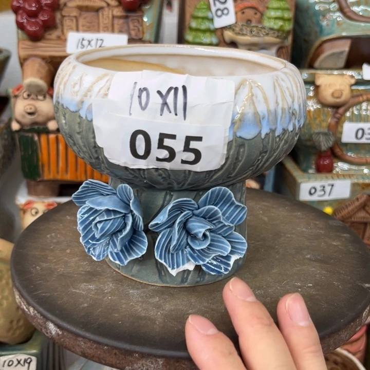 紫砂花盆粗陶材质多肉花盆