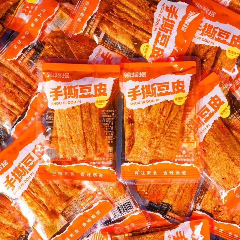 湖南特产手撕豆皮豆卷辣片休闲零食怀旧辣条追剧解馋零食辣条爆辣