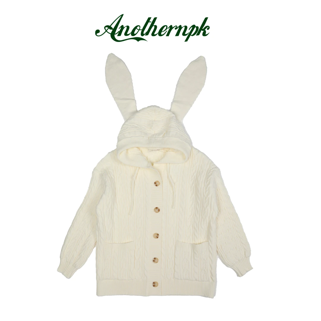 直筒型保暖发热连帽服装版型毛衣白色开衫冬季A5F04J5983