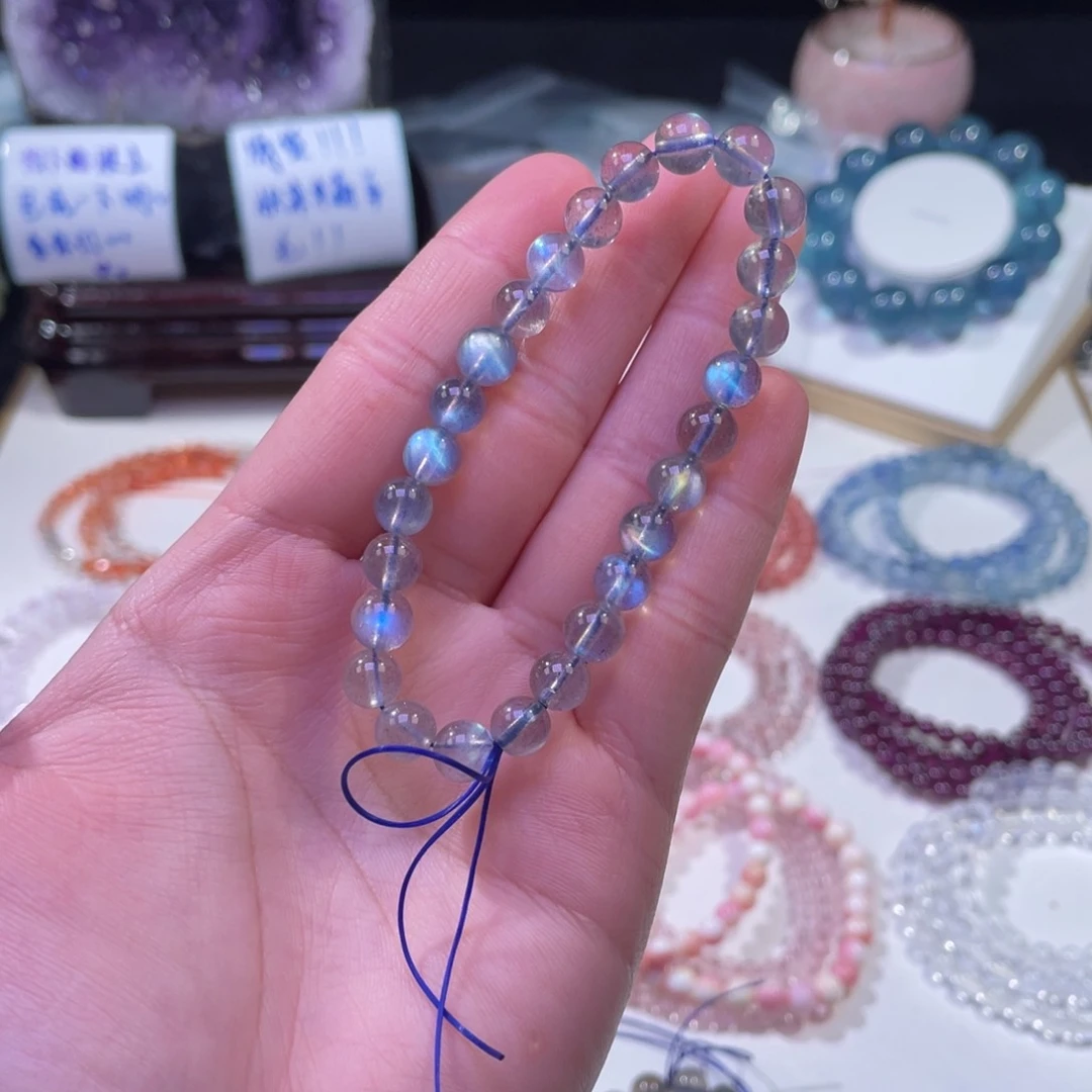 未镶嵌手链水晶灯泡感强光灰月7mm