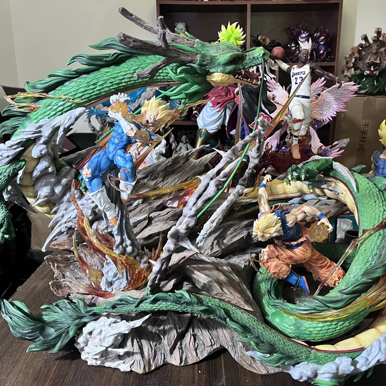 超大现货树脂磁吸龙珠悟空与贝吉塔天地对决场景手办模型周边摆件