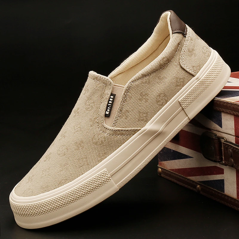 25818 男鞋透气潮鞋秋季男士帆布鞋韩版百搭布鞋一脚蹬懒人休闲鞋