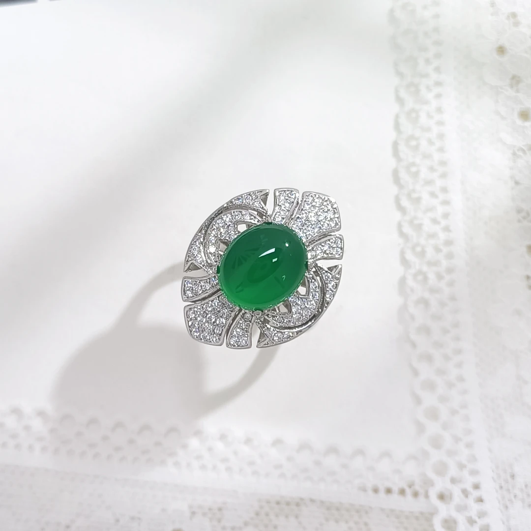 WHLM-005934【一方碧泉】玉髓 国风女款戒指