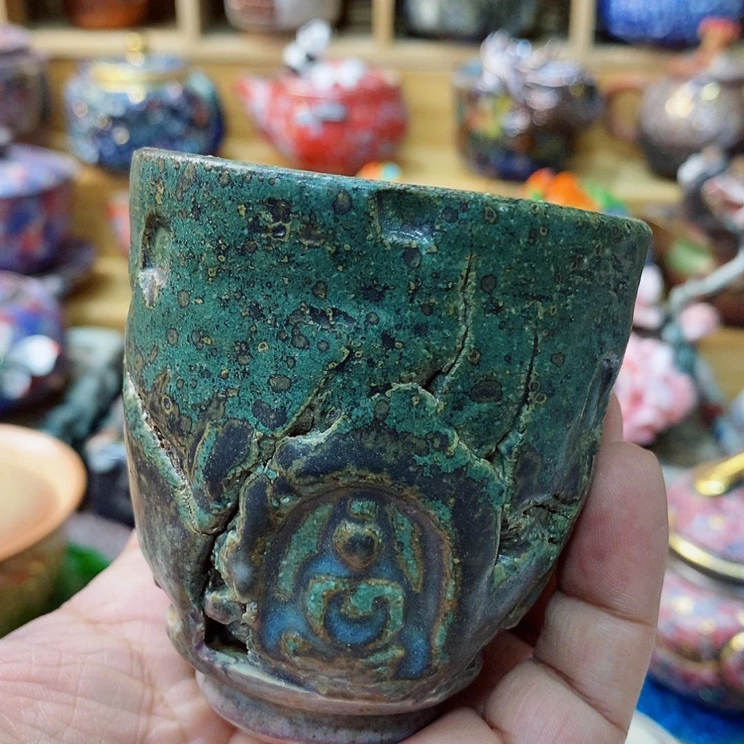 粗陶志野柴烧茶器