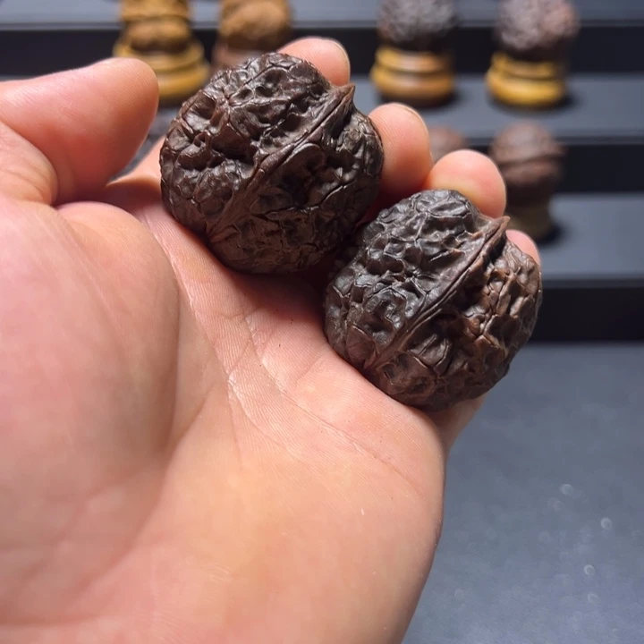 文玩核桃把件B紫衣将军磅37mm