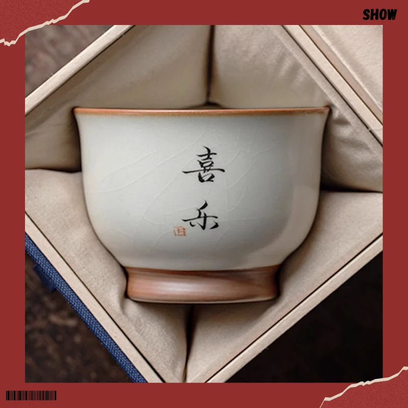 米黄主人杯家用CYT5茶盏碗单杯陶瓷杯个人专用品茗杯【多宝】