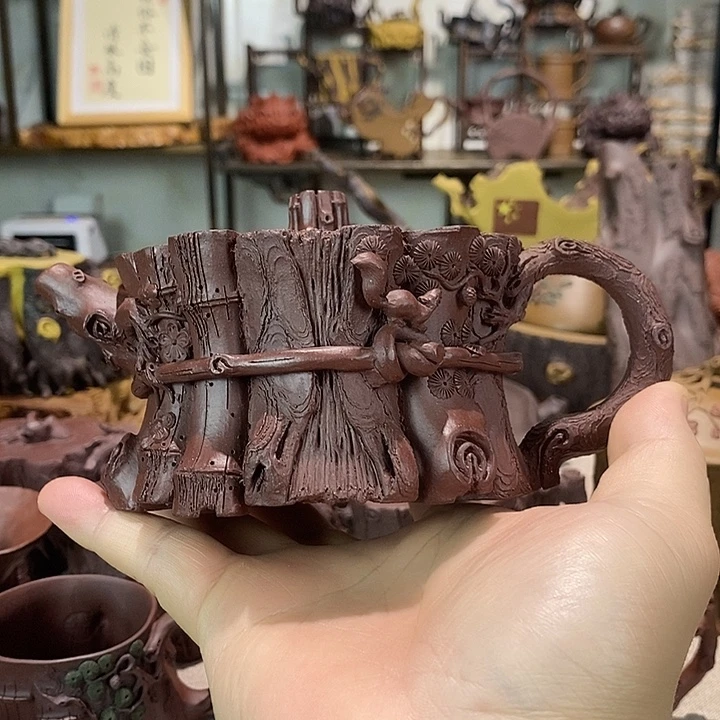 露***穆茶杯紫砂全手工制作