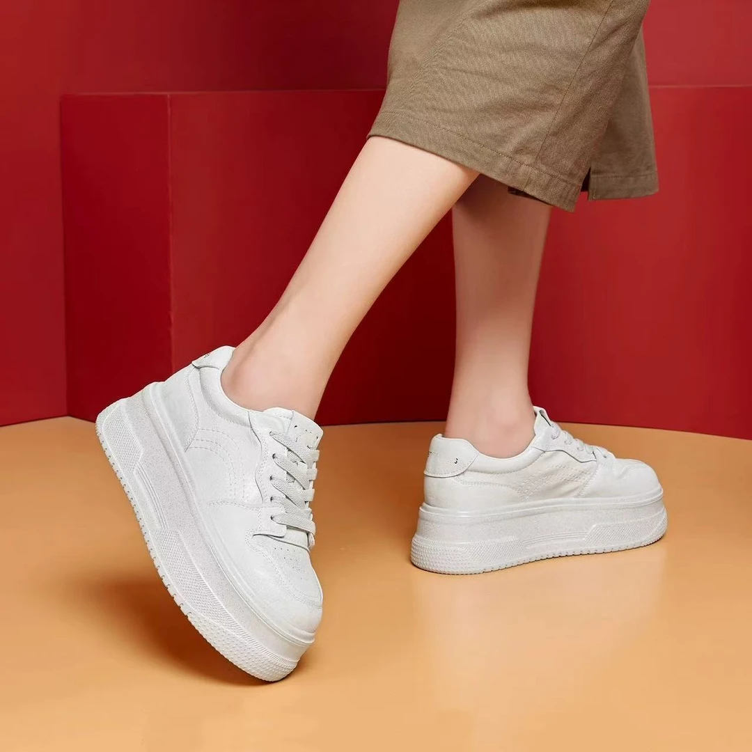 C7211 金色  夏季时尚系带厚底增高外穿休闲运动鞋  板鞋