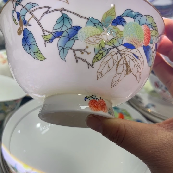 瓷片荔枝五寸碗六个