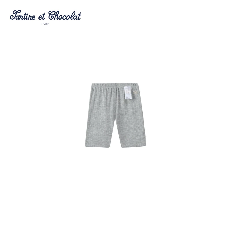 TC法国巧克力童装25夏季新款女童针织五分裤