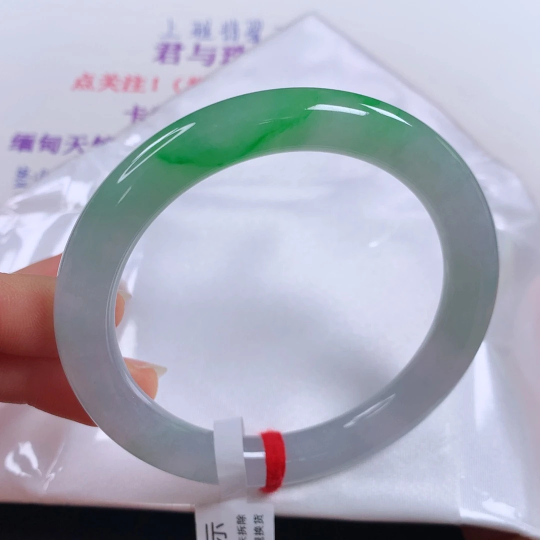 未镶嵌手镯翡翠 圆条228冰阳绿⭐⭐⭐⭐⭐强推