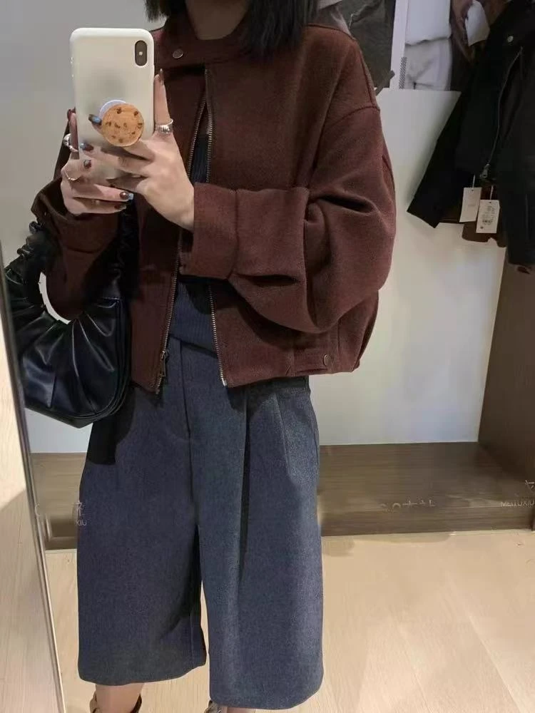 【小胖家】【福福款只出不进】韩系宽松立领短款外套