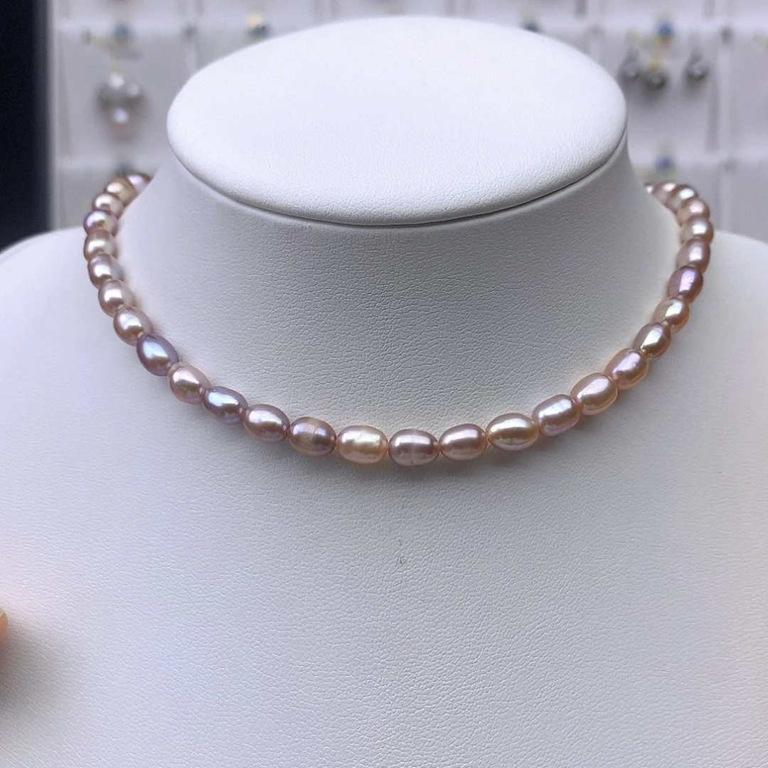 淡水珍珠银S925镶嵌颈饰