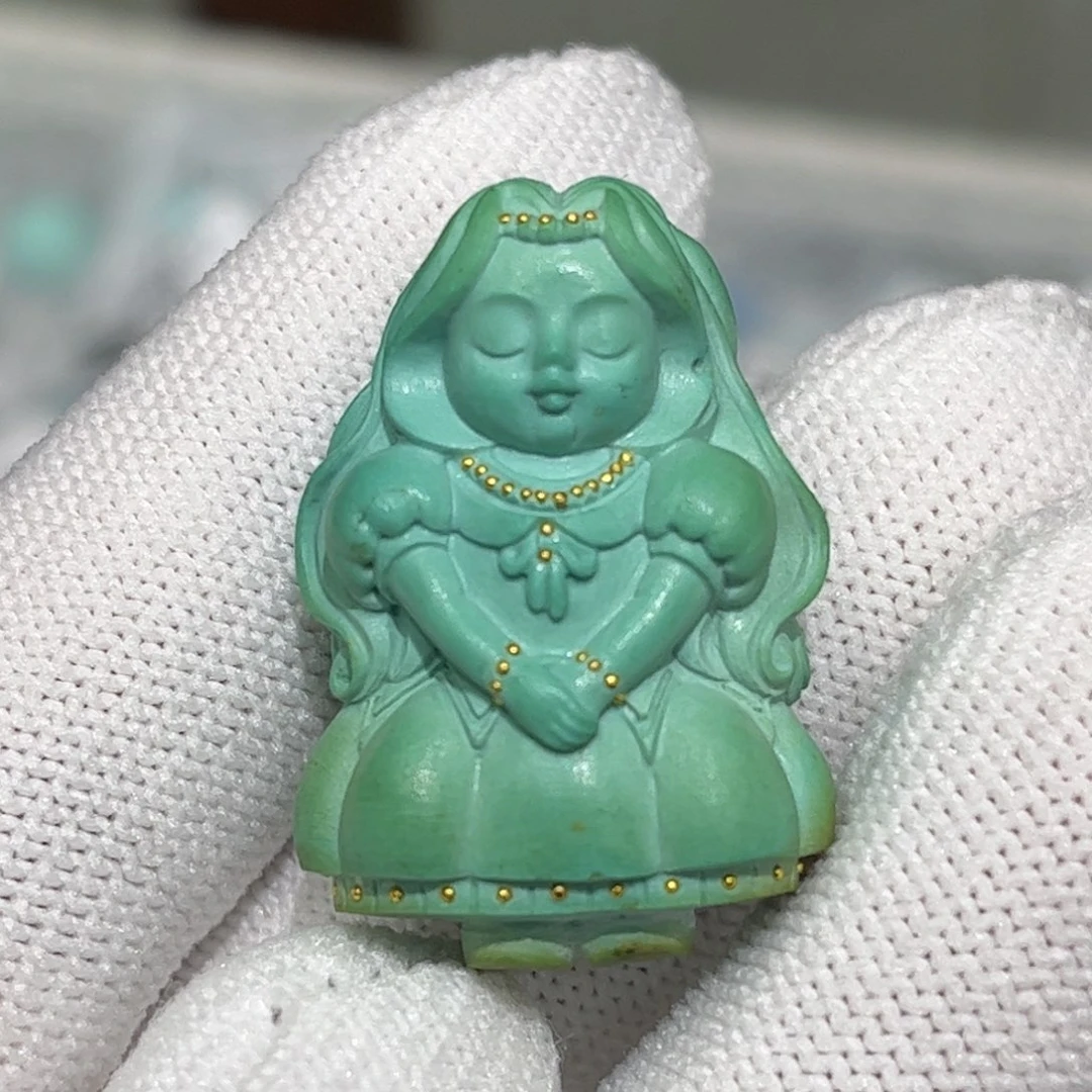 未镶嵌绿松石珠宝奇石小公主