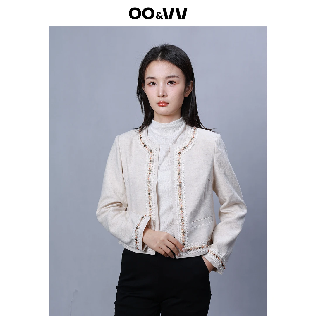 秋季秋冬上衣百搭长袖时尚国风短外套小香风女优雅风圆领短款女士