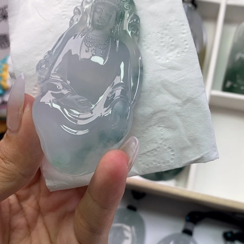 【闪购商品】颈饰18K金镶嵌翡翠兜****面翡翠