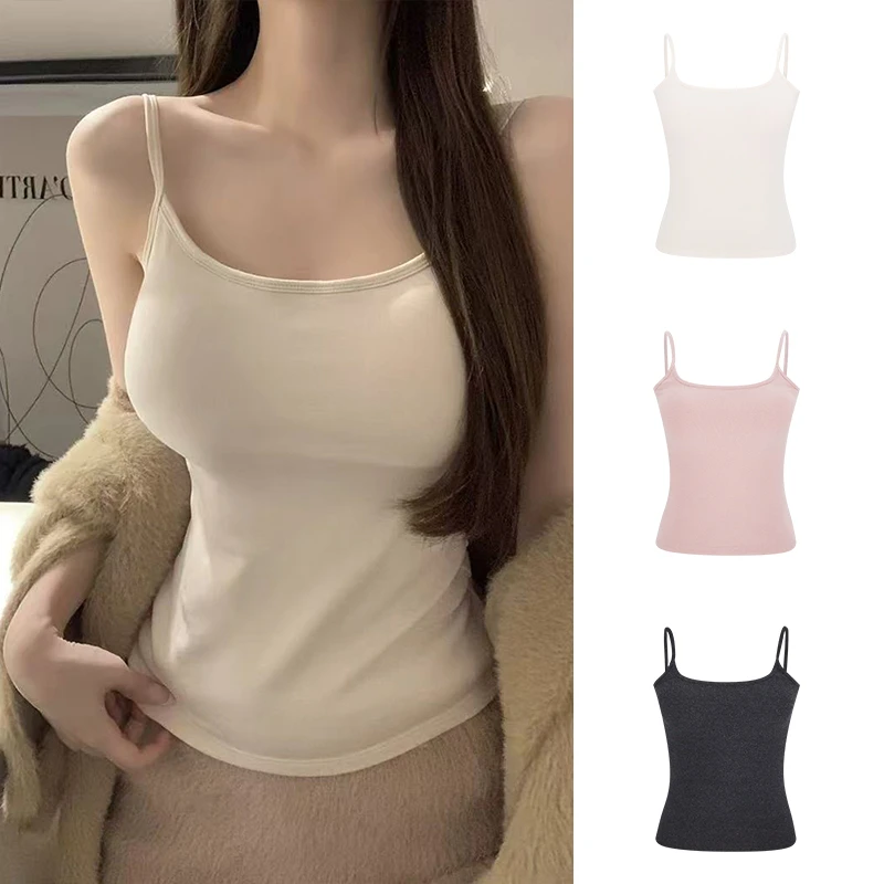 Moses Queen/魔西女王加厚双层磨毛上衣聚拢显大带胸垫吊带背心