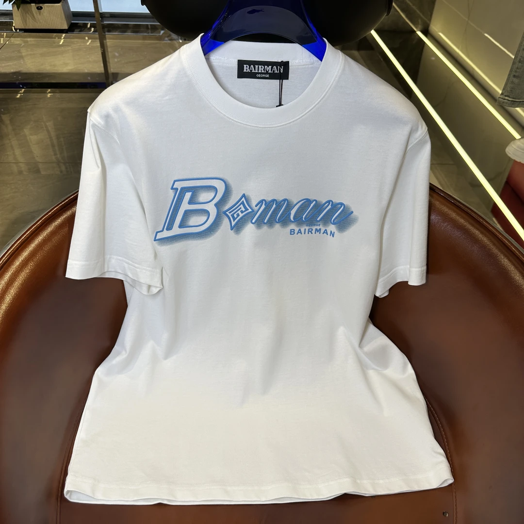 【DHX】轻奢男装2025夏季新品巴尔曼短袖圆领上衣