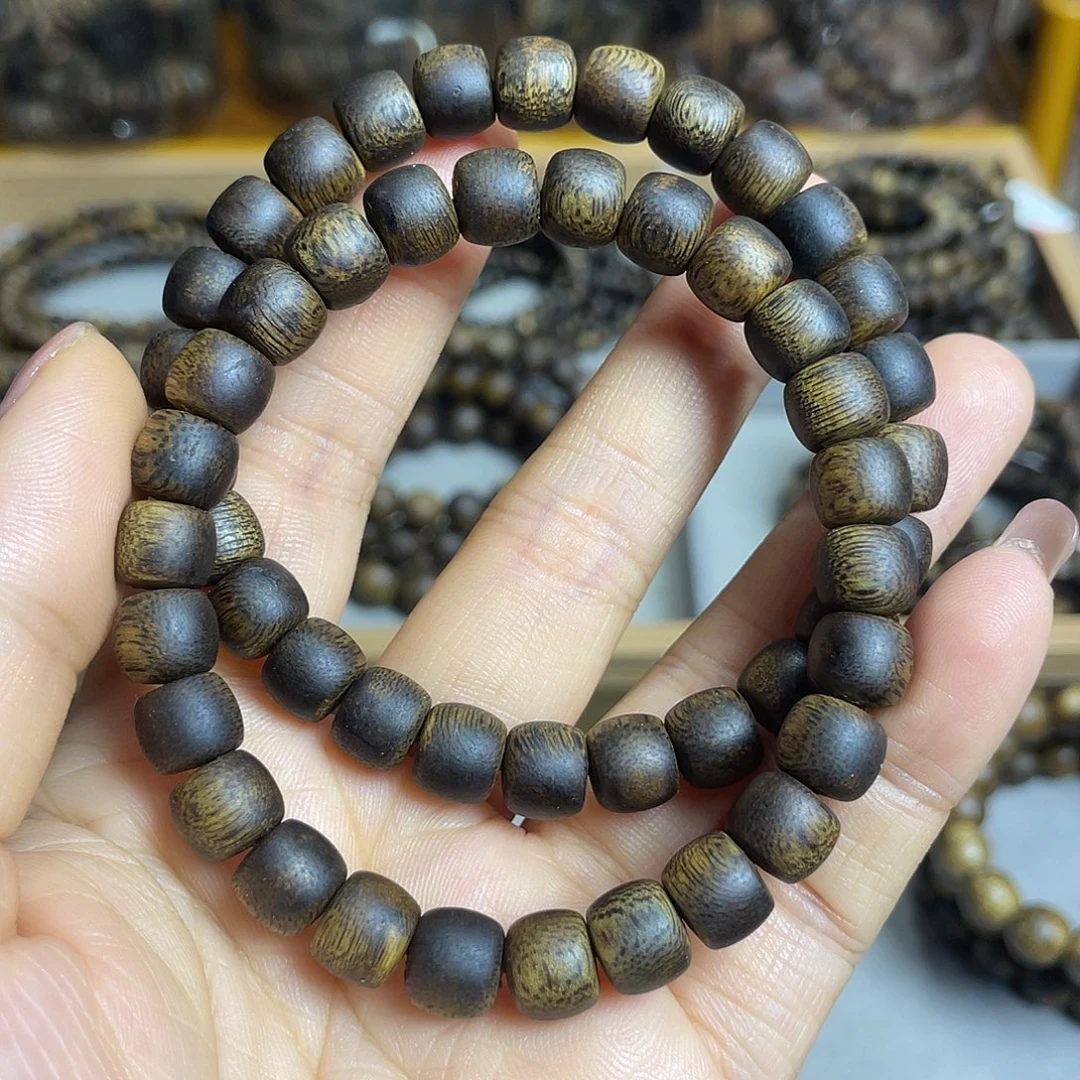 沉香沉香碎屑棋楠沉香老型古珠8mm沉水浮花香蜜香多样性发一个