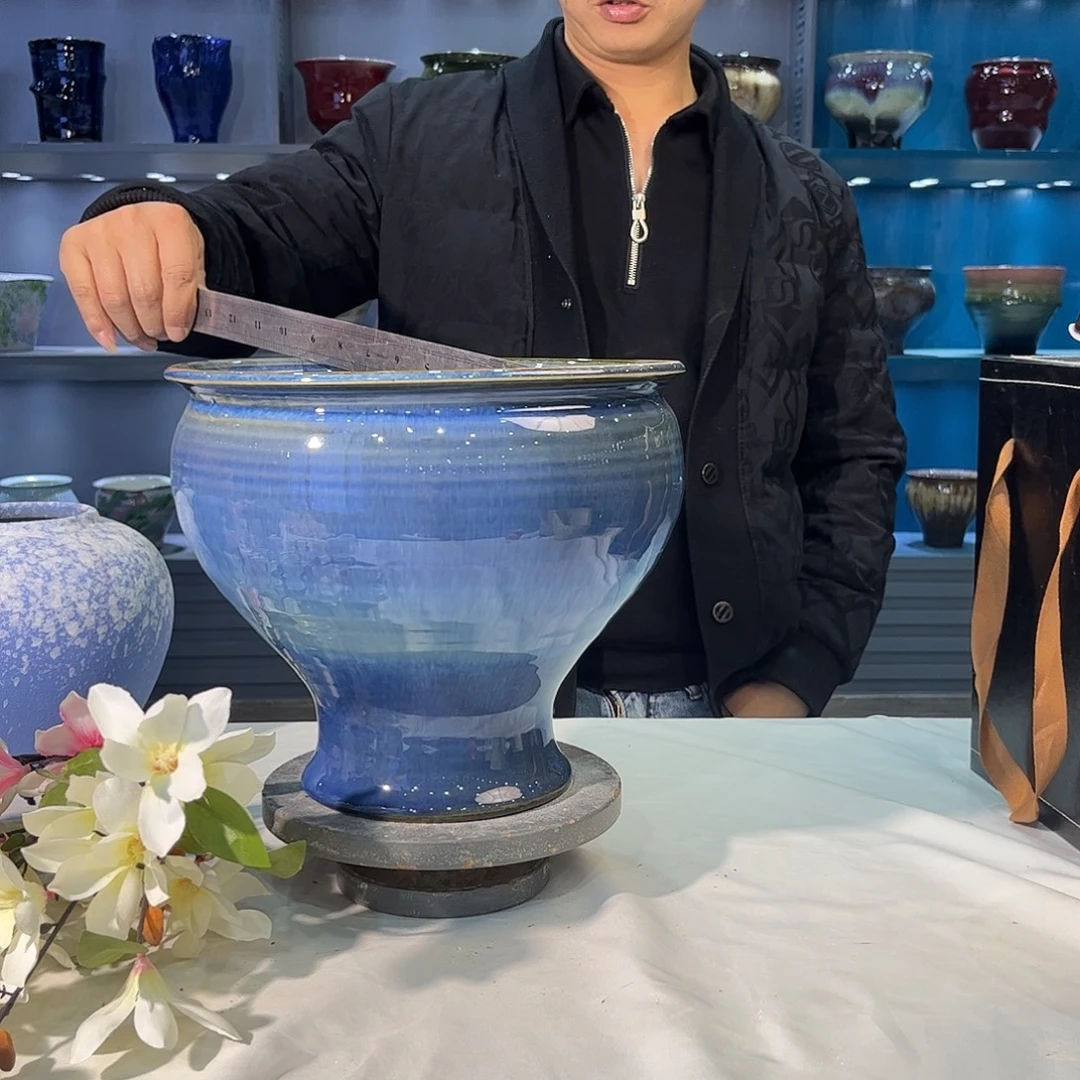 摆件陶景德镇陶瓷口径24厘米 高度23