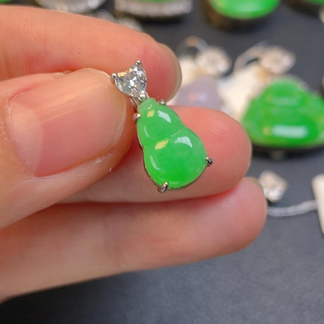 翡翠银S925镶嵌吊坠(不含链)