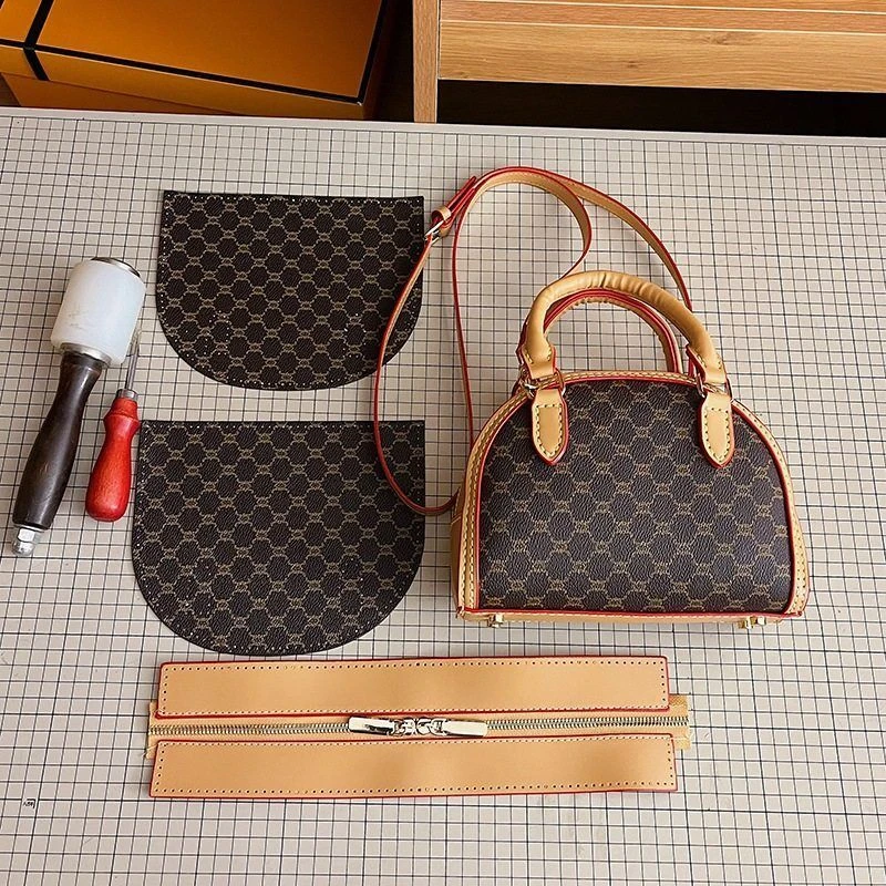 自制印花手缝DIY材料包贝壳包单肩手提斜挎包休闲简约通勤包经典