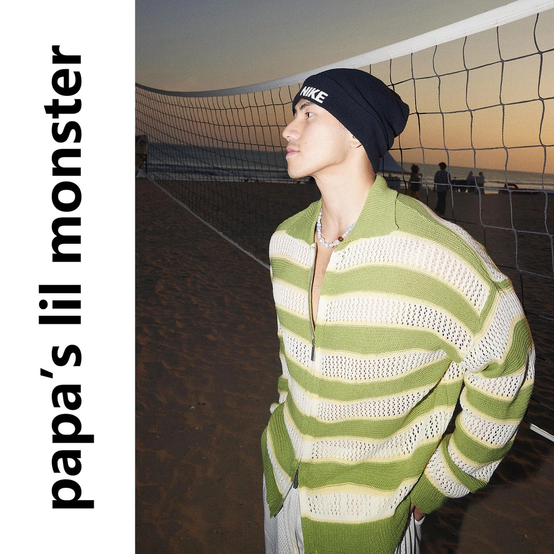 PAPASLILMONSTER【原创】美式渐变条纹针织衫男上衣女 森系少年