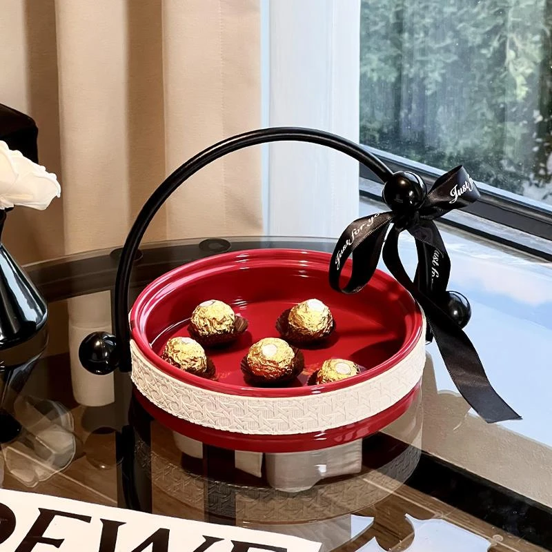 中古风高级感水果盘家用客厅茶几摆件干果盒高级感零食果盆轻奢