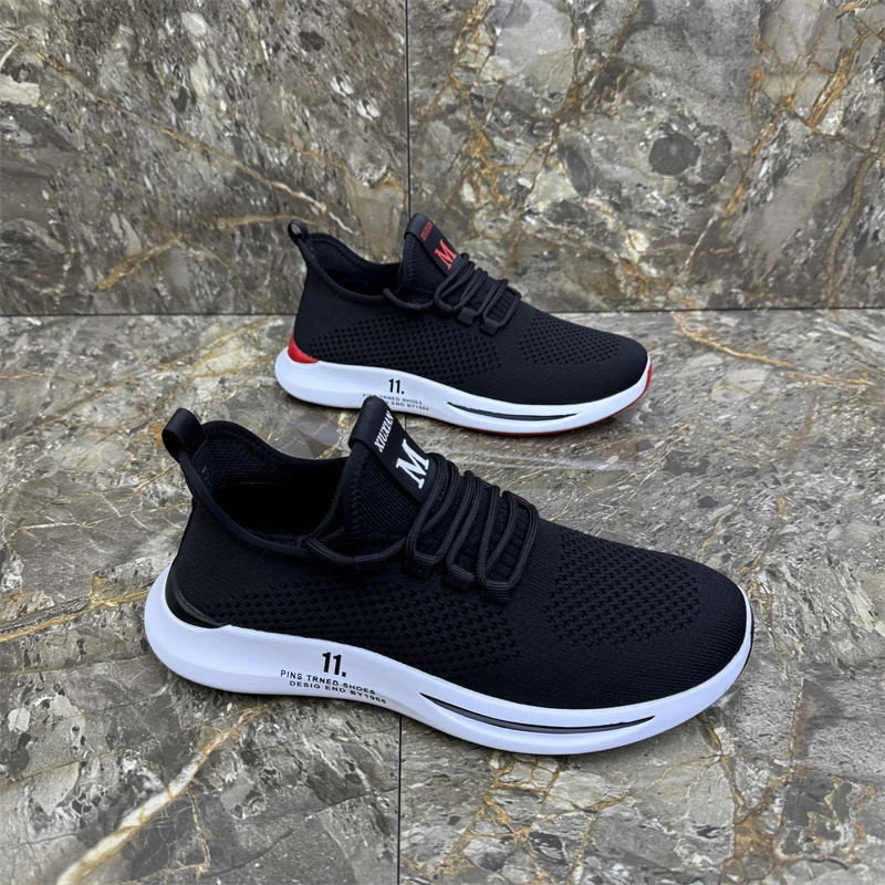 新款弹力飞织透气百搭潮鞋轻便防滑软底运动款休闲鞋子【37-46】