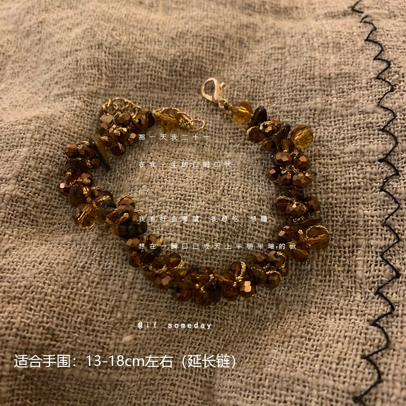 合金莫桑石手链 【与野共生】小众百搭气质设计感手链10093-06