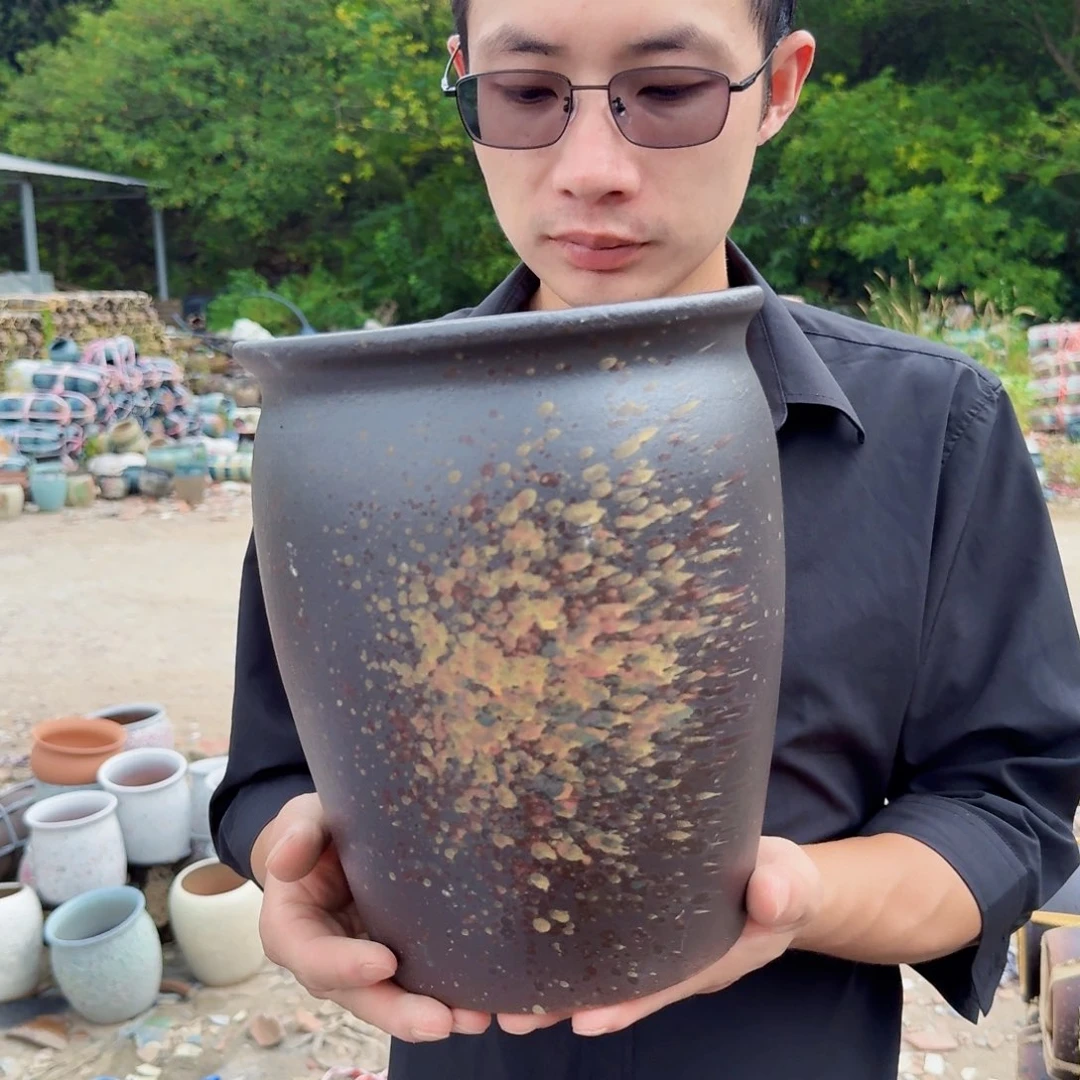紫砂花盆口20高25（一个七彩祥云老武
